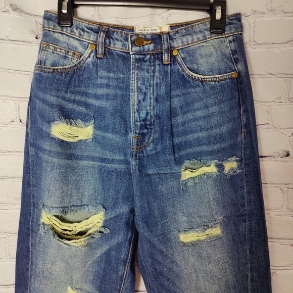 Sandrine Rose X Free People The Fred Destroyed Jean In Faded Blue Size 27 - Picture 7 of 12